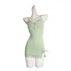 Nuevo Camisón Sexy para Mujer 2026, Cuello en V, Busto Pequeño, Estilo Puro Deseo, Corte Ajustado, Camisola de Noche con Ribete de Encaje y Almohadillas en el Pecho