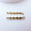 Brincos de Duplo Pingente com Zircônia Microincrustada em Cobre Banhado a Ouro, Colar, Pulseira, Grampo de Cabelo, Acessório de Cabelo, Pingente de Franja de Renda Curva