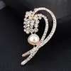 Broche Fivela para Lenço Broche com Pedras Strass e Pérolas Estilo Coreano Acessório de Casaco de Luxo Nicho Broche Acessórios para Venda por Atacado