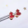 Pendientes Versión Alta de Calabaza Kirin Oro Rosa Pendientes de Ágata Roja Nácar Blanco Retro Literario Nicho Pendientes de Lujo Ligero