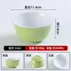 Vajilla de Melamina Bicolor Verde Fruta Imitación Porcelana, Plato para Comida Rápida Autoservicio de Cafetería Escolar, Tazón Pequeño, Plato Plano, Bol para Sopa y Arroz, Bandeja, Hecho a Medida
