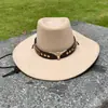 Chapéus de Estilo Étnico Transfronteiriços, Chapéus de Cowboy Ocidentais, Chapéus de Performance de Xizang, Chapéus de Cavaleiro de Lã Retrô Europeus e Americanos