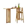 Taburete de Barra Nórdico Silla de Barra Moderna Simple de Piernas Altas Taburete para el Hogar Respaldo Mostrador Frontal Recepción Madera Maciza Ratán Silla de Barra