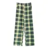 Calça de Casa Casual Confortável Feminina 100% Algodão Primavera e Verão Casa Solta Listrada Colorida Feminina Calça Única Calça de Pijama de Algodão