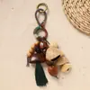 Nuevo colgante de bolsa de cuentas de semillas que cumple deseos estilo chino, llavero de Bodhi natural tejido a mano, decoración artística retro para bolsa
