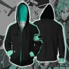 2023 transfronteiriço novo Riman Chuyin futuro cosplay 3D impressão digital moletom com capuz zíper pullover
