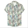 Exportação Transfronteiriça Camisas Havaianas Masculinas Moda Estampa 3D Impressão Digital Manga Curta Tops Atacado Estilo Tropical