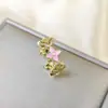 Anillo Ladrillo de Diseño Nicho de Alta Gama Lujo Accesible para Mujer Moda Europea y Americana Creativo Zirconia Chapado en Oro Anillo Abierto Ajustable