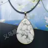 Collar Colgante de Gota de Agua de Jade Cristalino Colgante Flash de Amazon Accesorios Exquisitos Incrustados con Bordes Dorados Piedras Semipreciosas Venta al por Mayor