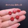 Arena roja de alto contenido natural capullo de flor pequeña accesorios pétalos de ciruela cuentas redondas orquídea crisantemo accesorios DIY cuentas cinabrio Chen al por mayor