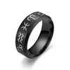 Tongxin Transfronterizo Popular Europeo y Americano Personalizado Anillos de Doce Constelaciones Acero de Titanio Joyería de Pareja Estilo Popular Anillo Pulsera