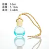 Botella Aromaterapia de Vidrio Creativa para Coche con Correa para Colgar, Colgante de Tapa de Madera, Botella Difusora Compacta