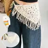 Cintura Triangular con Tirante Hueco Tejido Cortina de Trasero para Mujer de Gama Alta con Borlas Todo Fósforo Color Sólido Moda Estilo Chica Caliente Venta al por Mayor