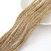 2024 Nuevo Color Dorado Hilo Trenzado de Cuerda de 4 Hilos 5mm DIY Pulsera de Alambre Semi-Terminada Accesorios de Joyería de Cuerda de Cuero