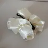 Grampo de Cabelo com Laço de Tecido Francês, Acessório de Cabelo Elegante, Piranha de Banana de Luxo, Acessório de Cabelo Vertical para Rabo de Cavalo na Parte de Trás da Cabeça