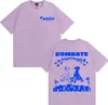 Rapper Nskk Kombate Merchandise do Álbum Camiseta Roupas Masculinas Moda Gótica High Street Camiseta de Algodão Masculina