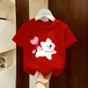 2026 Camiseta Nuevo Estilo Moda Infantil Casual Algodón Puro Niña Manga Corta Ropa de Verano Niña Pequeña Ropa Infantil Camiseta