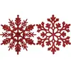 Decorações de Natal Floco de Neve 10cm Plástico com Pó Suprimentos para Decoração de Árvore de Natal Pingente Fabricante Atacado