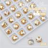 Champagne cor unha jóias de diamante tridimensional em forma de diamante outono e inverno flash all-match branco grande torto coração machado acessórios do prego