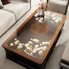 Nuevo mantel de mesa de café transparente estilo chino, lavable, impermeable, a prueba de aceite, protector de escritorio, vidrio suave de PVC, mantel para mesa de café de sala de estar