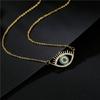 Collar Clásico con Colgante de Ojo de Diablo para Mujer Estilo Ins Moda Europea y Americana Collar de Ojo Cobre Micro-Incrustado Zirconia Joyería