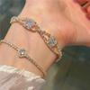 Pulsera de circonio de lujo ligero blanco estilo coreano 2023 pulsera de diseño de diamante de nicho pulsera exquisita J806