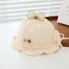 Chapéu de Bebê Estilo Outono e Inverno, Chapéu de Pescador Puro Algodão para Recém-nascidos, Chapéu Bucket Fofo Ajustável para Menina Recém-nascida no Outono