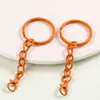 Llavero Colorido con Cadena de Cuatro Eslabones y Cierre de Langosta, Accesorios de Joyería Pintados para DIY, Colgantes de Colores Dulces, Arte con Cuentas Hecho a Mano