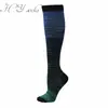 Calcetines de compresión para pantorrillas con color degradado de venta caliente transfronteriza, Calcetines de compresión deportiva unisex, Calcetines de compresión elástica de alta presión