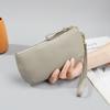 Bolso de Mano de Cuero Genuino Suave para Mujer, Bolso Pequeño que Puede Llevar Teléfono Móvil Llaves, Bolso de Cuero Ultra Delgado con Cremallera Portátil Simple de Alta Gama para Madre