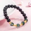 Nuevo Pulsera de Obsidiana Verde Imitación Pulsera de Cristal para Mujeres para Atraer Riqueza y Transferir Cuentas Pulsera para Mejor Amiga Pulsera de Nicho
