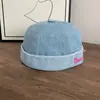 Gorra de Yuppie Estilo Japonés Retro Lavada de Mezclilla para Mujer, Gorra Melón sin Visera Hip-Hop para Pareja de Todas las Estaciones, Moderna