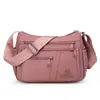 Bolso Cruzado Casual para Viajes Diarios, Nuevo Modelo Transfronterizo, Gran Capacidad, Color Sólido Simple, Bolso de Hombro con Múltiples Compartimentos, Bolso de Nylon para Mujer Estilo Coreano