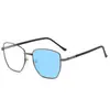 Gafas Planas Poligonales que Cambian de Color para Hombres y Mujeres, Gafas de Alta Gama Sin Graduación, Gafas Planas Anti-Luz Azul para Computadora y Teléfono Móvil