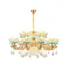 Candelabro de Cristal de Lujo Europeo Cheongsam Cerámica Candelabro para Sala de Estar Cálido y Romántico Luz para Habitación de Princesa Dormitorio