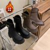 Botas Martin Pequeñas de Tacón Grueso y Suela Gruesa para Mujer en Otoño e Invierno Nuevo Versátil Cremallera Trasera Simple Nuevo Estilo Botines