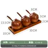 Madera de Azufaifo Vintage Hogar Nuevo Madera Maciza Cocina Salero Recipiente para Condimentos con Tapa Caja de Condimentos Recipiente Sellado con Cuchara Venta al por Mayor