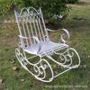 Silla mecedora de hierro para jardín al aire libre estilo europeo, balcón de patio, de pie en el suelo, estilo princesa, respaldo único, silla de ocio