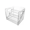 Caixa organizadora de cosméticos em acrílico transparente, organizador de mesa em estilo escada de várias camadas para produtos de skincare, perfumes e batons