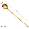 Colher pequena redonda de aço inoxidável, colher de café, colher para bolo e sobremesa, colher para misturar leite em pó e mel, colher de cabo longo para mexer ninho de pássaro atacado