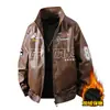 Nueva Chaqueta Forrada de Polar Otoño e Invierno para Hombre, Chaqueta de Cuero, Estilo Popular Sin Lavado, Chaqueta de Motociclista, Chaqueta de Carreras, Abrigo de Cuero PU para Hombre, Comercio Exterior Transfronterizo