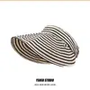 Sombrero de Sol Rayado Vacío Mismo Estilo de Jiang Shuying para Mujer Verano Estilo Coreano Elegante Plegable Portátil Ala Ancha Sombrero de Sol para Exteriores
