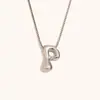 Collar de Diseño de Nicho de Moda Transfronterizo Ins Europeo y Americano Acero Inoxidable Chapado en Oro de 18 Quilates Collar con Letras de Burbuja de Alta Gama para Mujer