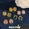 Brilhantes e deslumbrantes! Brincos de tarraxa oval em zircônia cúbica banhados a ouro 18K real Brincos retrô franceses Brincos de design nichado