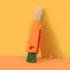 Cepillo para ranuras con forma de zanahoria, cepillo para tazas tres en uno, cepillo de limpieza multifuncional, cepillo para limpiar ranuras