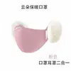 Mascarillas de Otoño e Invierno para Mujer, Mascarillas Cálidas Dos en Uno a Prueba de Viento y Frío, Mascarillas Espesadas 3D Estéreo para Protección de Orejas en Ciclismo Nube