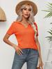 Suéter de Punto de Manga Corta con Solapa Retorcida de Diseño Propio para Mujer, Top Corto Retorcido, Nuevo de Verano, Ropa Transfronteriza Europea y Americana para Mujer