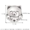 S999 Prata de Pé Abóbora Caqui Gato Contas 3D Prata Dura Retro Furo Transversal Pulseira DIY Acessórios de Joias
