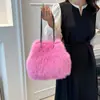 Bolso de piel de alta gama para otoño e invierno, bolso de felpa con cadena para llevar bajo el brazo o al hombro para mujer, bolso de mano versátil, bolso cruzado