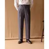 Pantalones de Vestir Casual de Tiro Alto para Hombre, Corte Recto Holgado, para Otoño e Invierno, Pantalones Casuales, Pantalones de Traje Estilo Italiano
